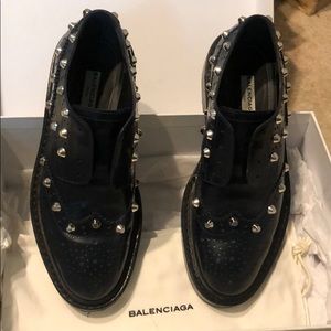 Balenciaga 15mm derbie studded loafer